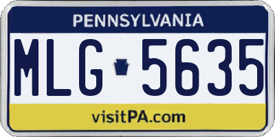 PA license plate MLG5635