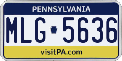 PA license plate MLG5636