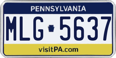 PA license plate MLG5637