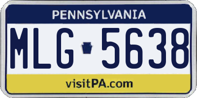 PA license plate MLG5638