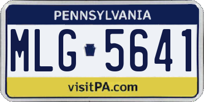 PA license plate MLG5641