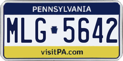 PA license plate MLG5642