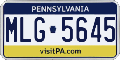 PA license plate MLG5645