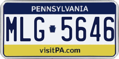PA license plate MLG5646