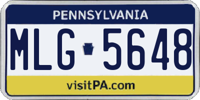 PA license plate MLG5648