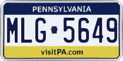 PA license plate MLG5649