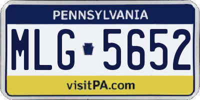 PA license plate MLG5652