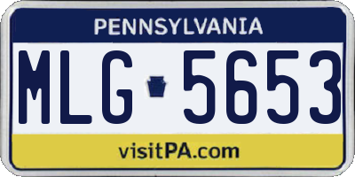 PA license plate MLG5653