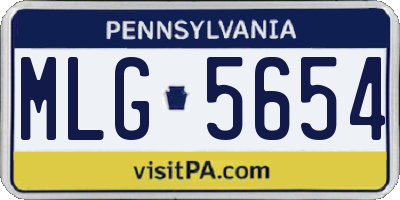 PA license plate MLG5654