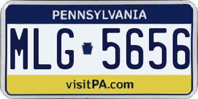 PA license plate MLG5656