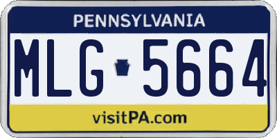 PA license plate MLG5664