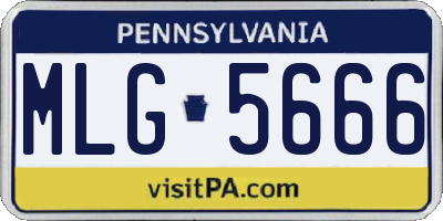 PA license plate MLG5666