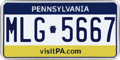 PA license plate MLG5667