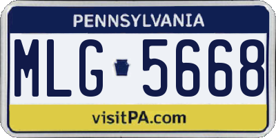 PA license plate MLG5668