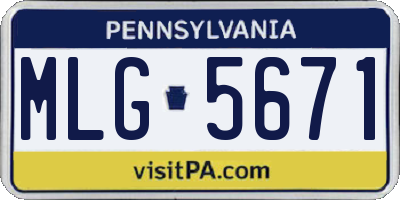 PA license plate MLG5671
