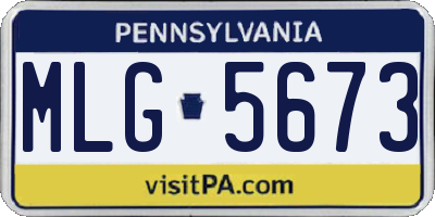 PA license plate MLG5673