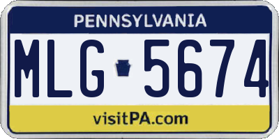 PA license plate MLG5674