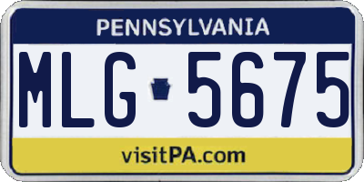 PA license plate MLG5675