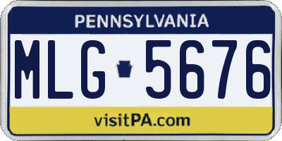 PA license plate MLG5676