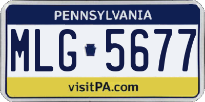 PA license plate MLG5677