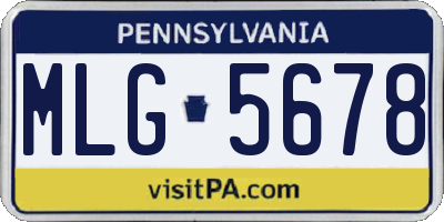 PA license plate MLG5678