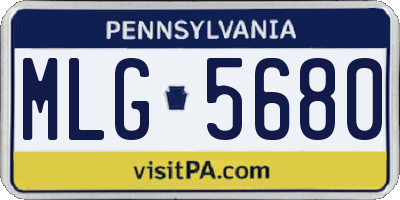 PA license plate MLG5680