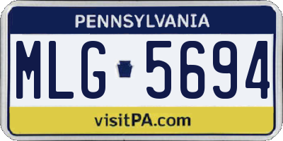 PA license plate MLG5694