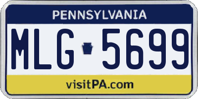 PA license plate MLG5699