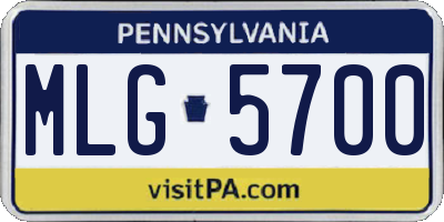 PA license plate MLG5700