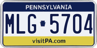 PA license plate MLG5704