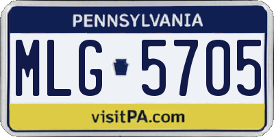 PA license plate MLG5705