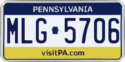 PA license plate MLG5706