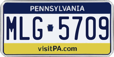 PA license plate MLG5709