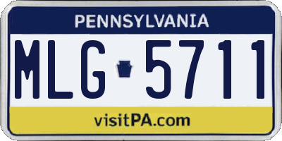 PA license plate MLG5711