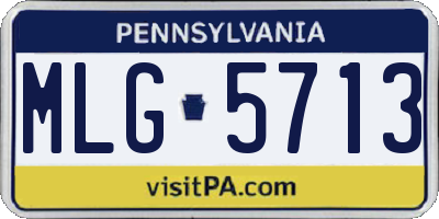 PA license plate MLG5713