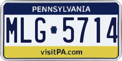 PA license plate MLG5714
