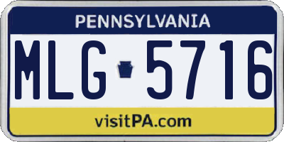 PA license plate MLG5716