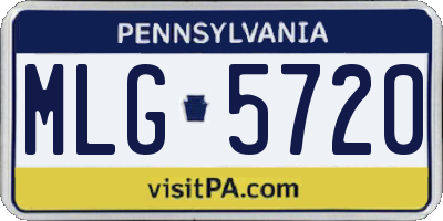 PA license plate MLG5720