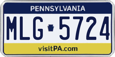 PA license plate MLG5724