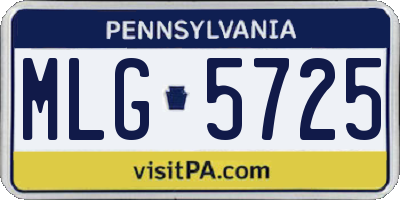 PA license plate MLG5725
