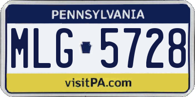 PA license plate MLG5728