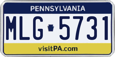 PA license plate MLG5731