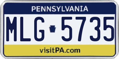 PA license plate MLG5735