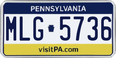 PA license plate MLG5736