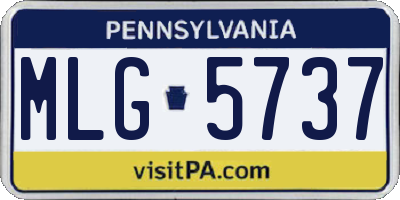 PA license plate MLG5737