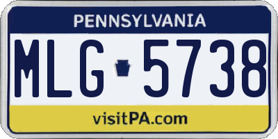 PA license plate MLG5738