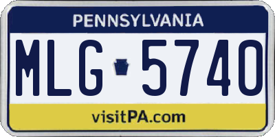 PA license plate MLG5740