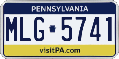PA license plate MLG5741