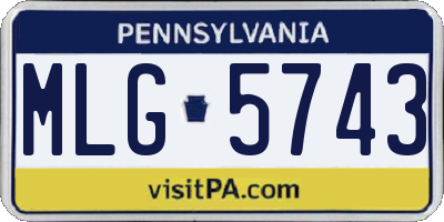 PA license plate MLG5743