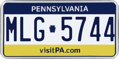 PA license plate MLG5744